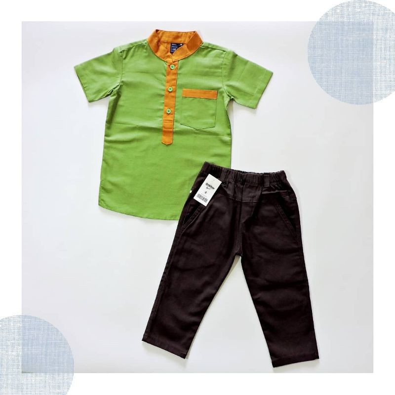 SETELAN/STELAN BAJU KOKO ANAK GAP MIX CELANA CHINO OSHKOSH PREMIUM MURAH DISKON