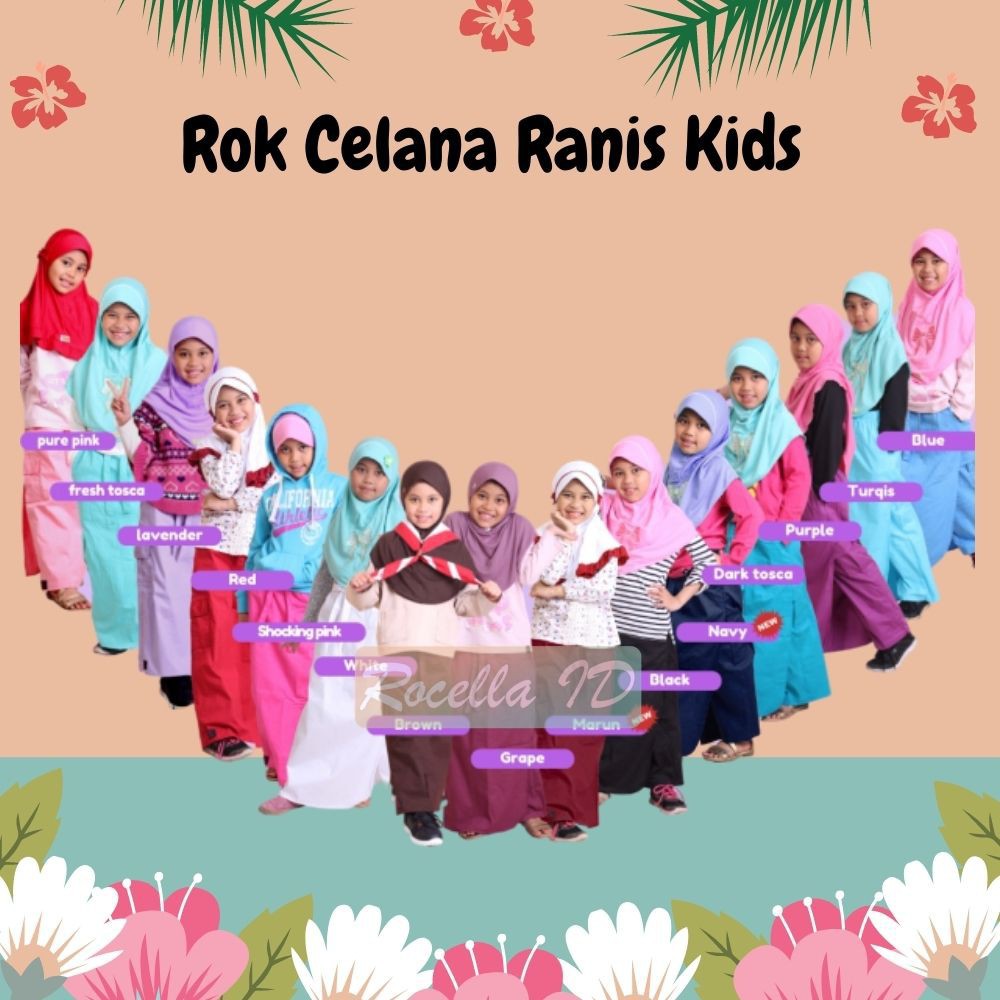 Celana Rok Anak Rok Celana Anak Muslimah Kulot Fashion Anak Perempuan Wanita Panjang Bahan Katun CVC