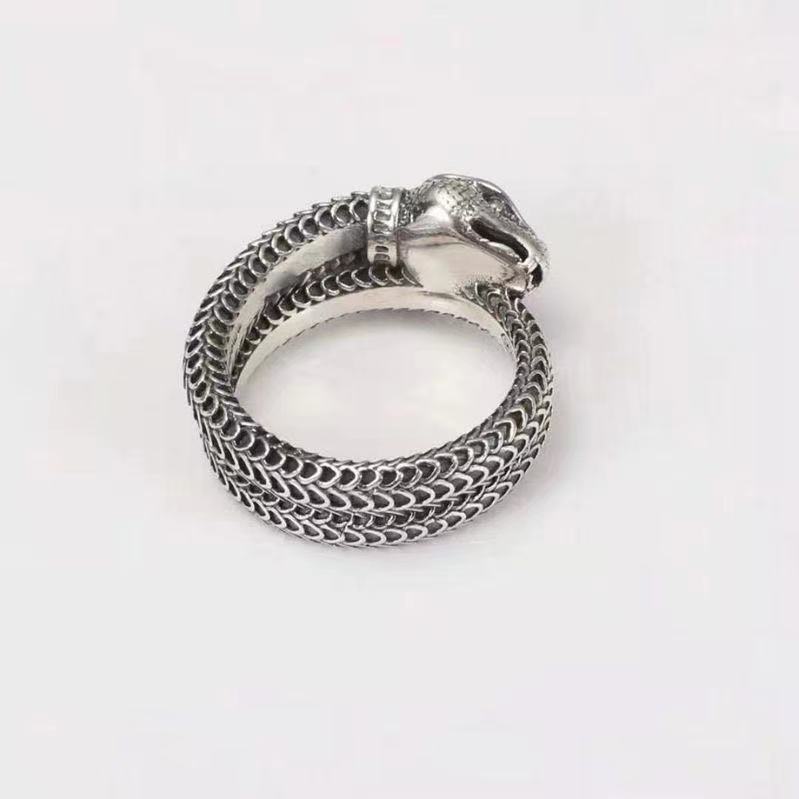 Cincin silver Desain Kepala Ular Gaya retro