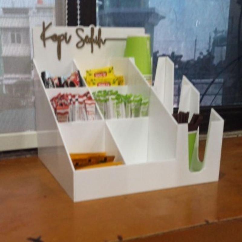 Rak Akrilik Kopi Display Siap Seduh Mediumcup organize