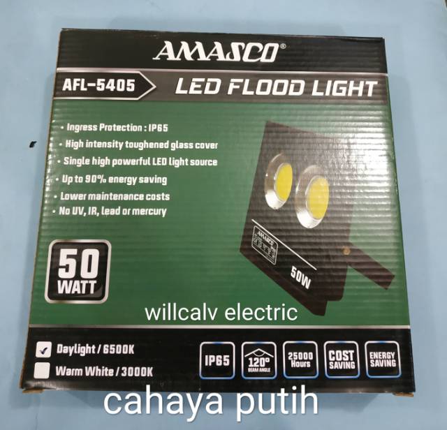 LAMPU SOROT AMASCO 50W 50WATT - LAMPU SOROT LED AMASCO 50W 50WATT - KAP HALOGEN LED AMASCO 50W 50WAT