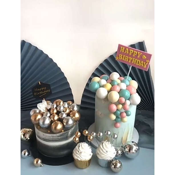Hiasan kue ulang tahun Bola Mutiara/Hiasan kue Bola/Dekorasi Kue