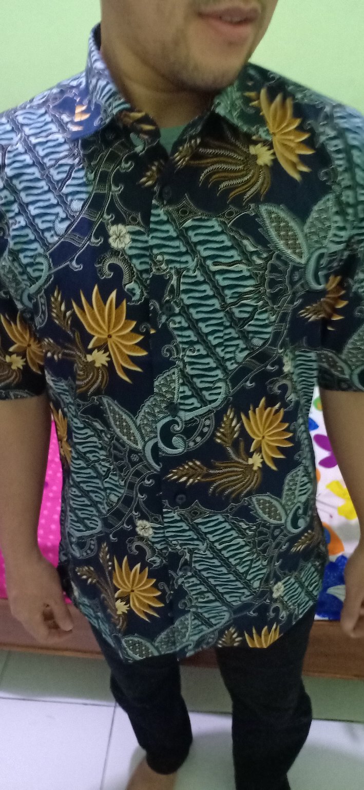 Kemeja Batik Pria Lengan Pendek Bs04 Katun Modern Dixmont Semi Slimfit Premium