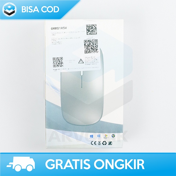 WIRELESS MOUSE 2.4G TAFFWARE DESAIN ELEGAN METALIC USB RECHARGEABLE