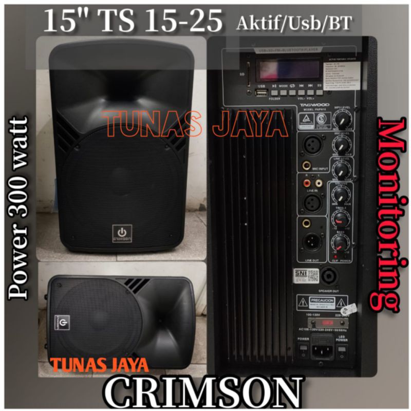 Speaker monitor aktif 15inch cromson ts15-25 a / usb bluetooth / cr 1565 crimson