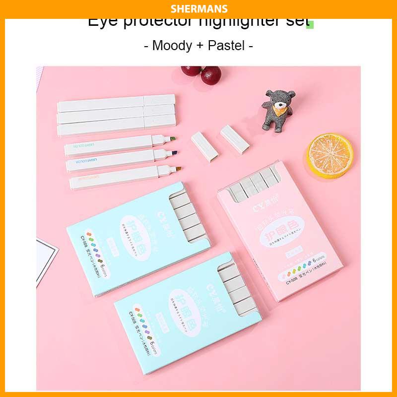 

[Ready Stock❤️]COD multicolor pena stabilo siswa 6PCS/set Stabilo / highlighter pastel 6 colors warna sherman