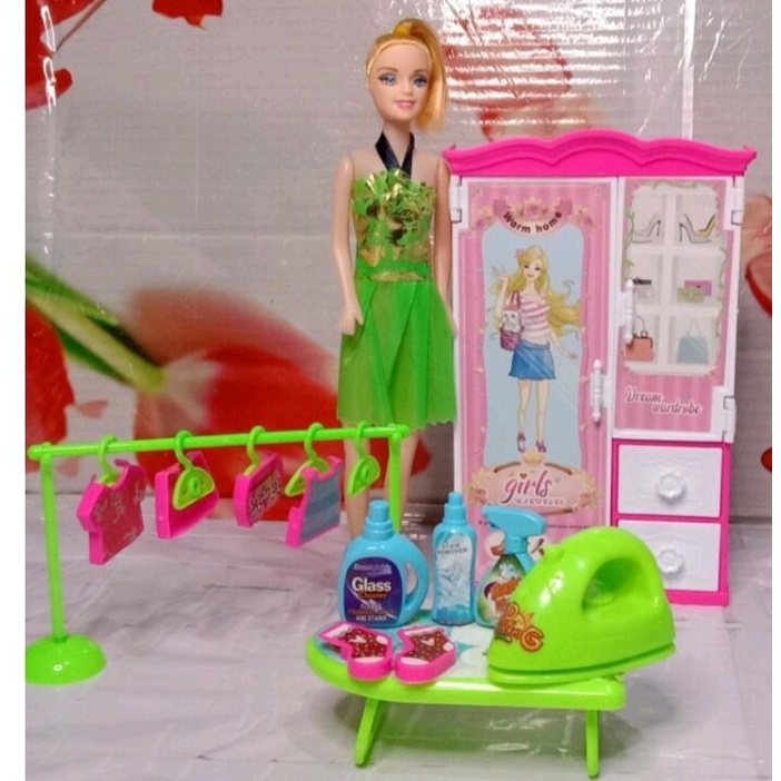 Mainan Berbie Lemari Baju Setrika Mini Set Murah Meriah