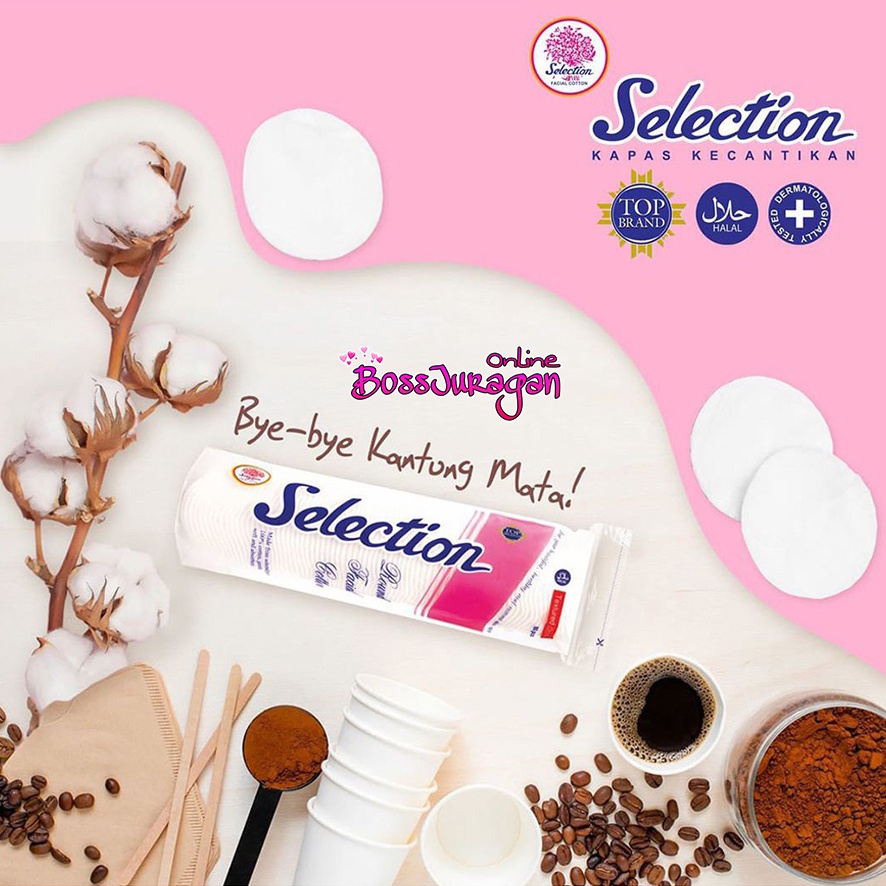 (BOSS) KAPAS TIPIS SELECTION SERIES - KAPAS SELECTION FACIAL COTTON TIPIS (COTTON BUD-BULAT-FACIAL COTTON)