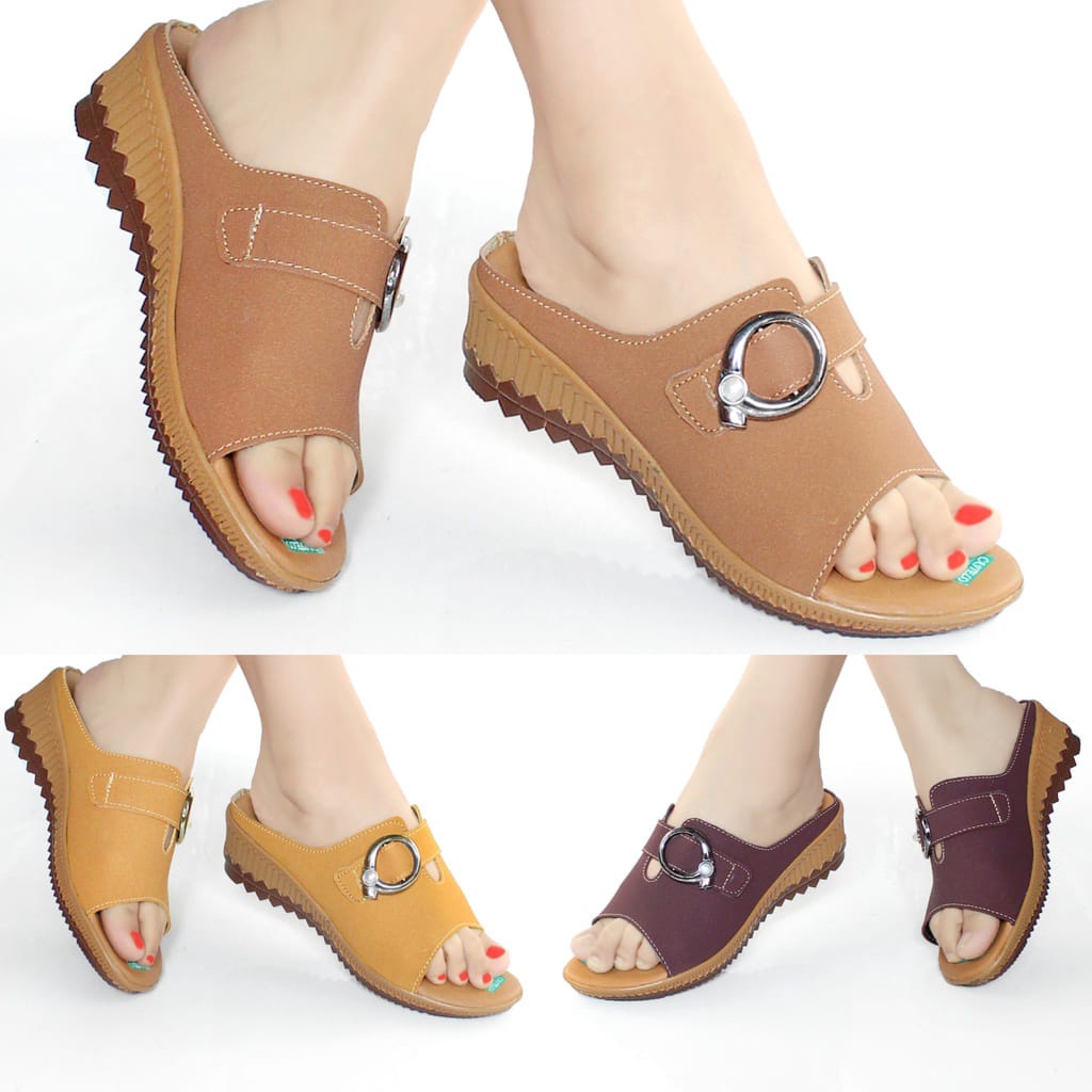 Sandal Wedges Wanita Cassual Elegant 5cm