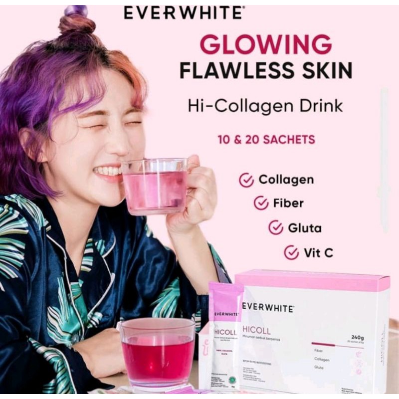 EVERWHITE HI-COLLAGEN DRINK 1 BOX ISI 20 SASHET