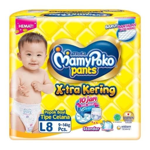 MAMYPOKO STANDAR XTRA KERING DIAPERS PANTS L8