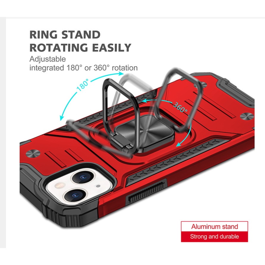 iPhone 13 Dual Layer Protective Case with Ring Kickstand