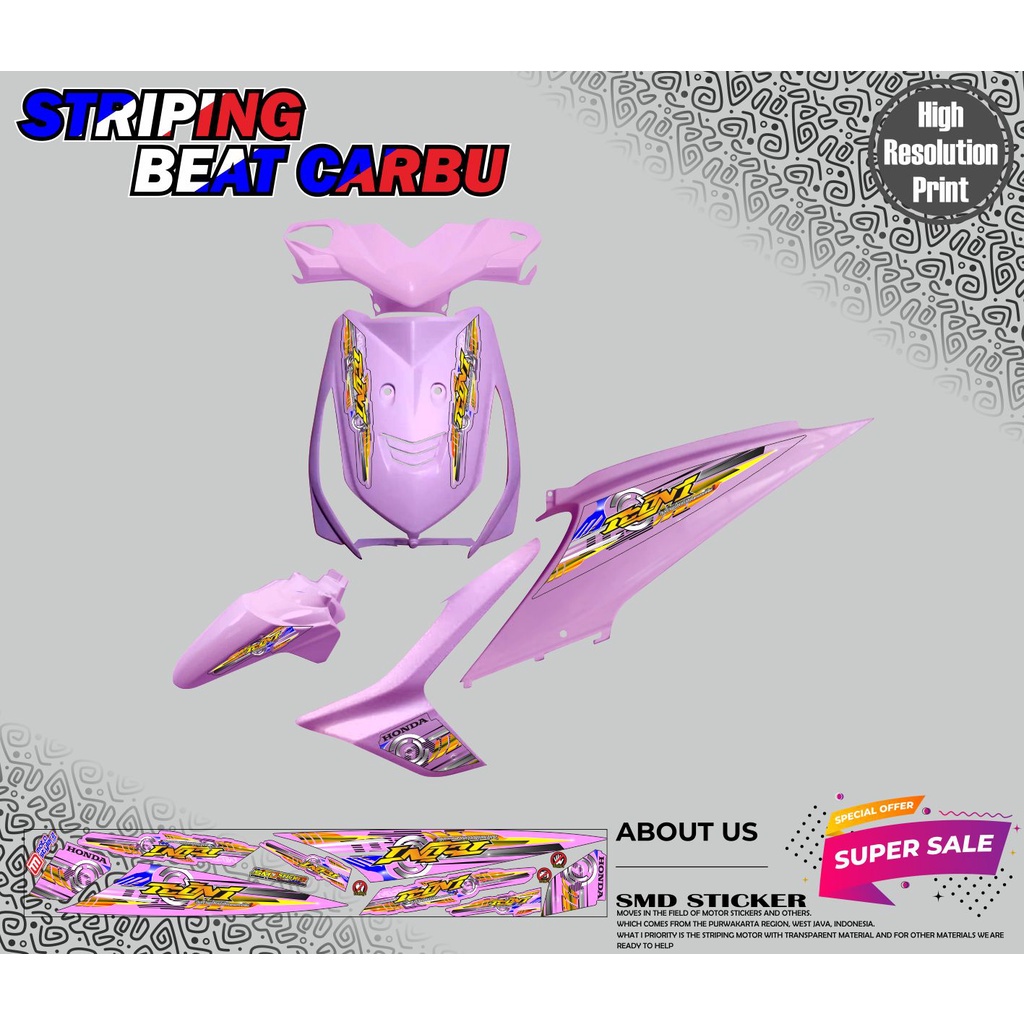 STRIPING VARIASI HONDA BEAT CARBU STRIPING MURAH BEAT CARBU STICKER VARIASI BEAT