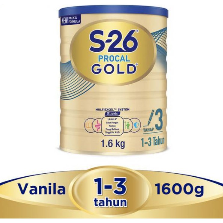 

S26 Procal GOLD Tahap 3 Vanila Susu Pertumbuhan Anak Usia 1-3 Tahun, Kaleng 1600 gr