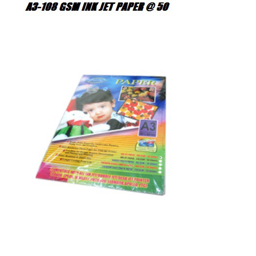 Mediatech Kertas Photo A3-108 GSM INK JET PAPER @ 50  - 30002