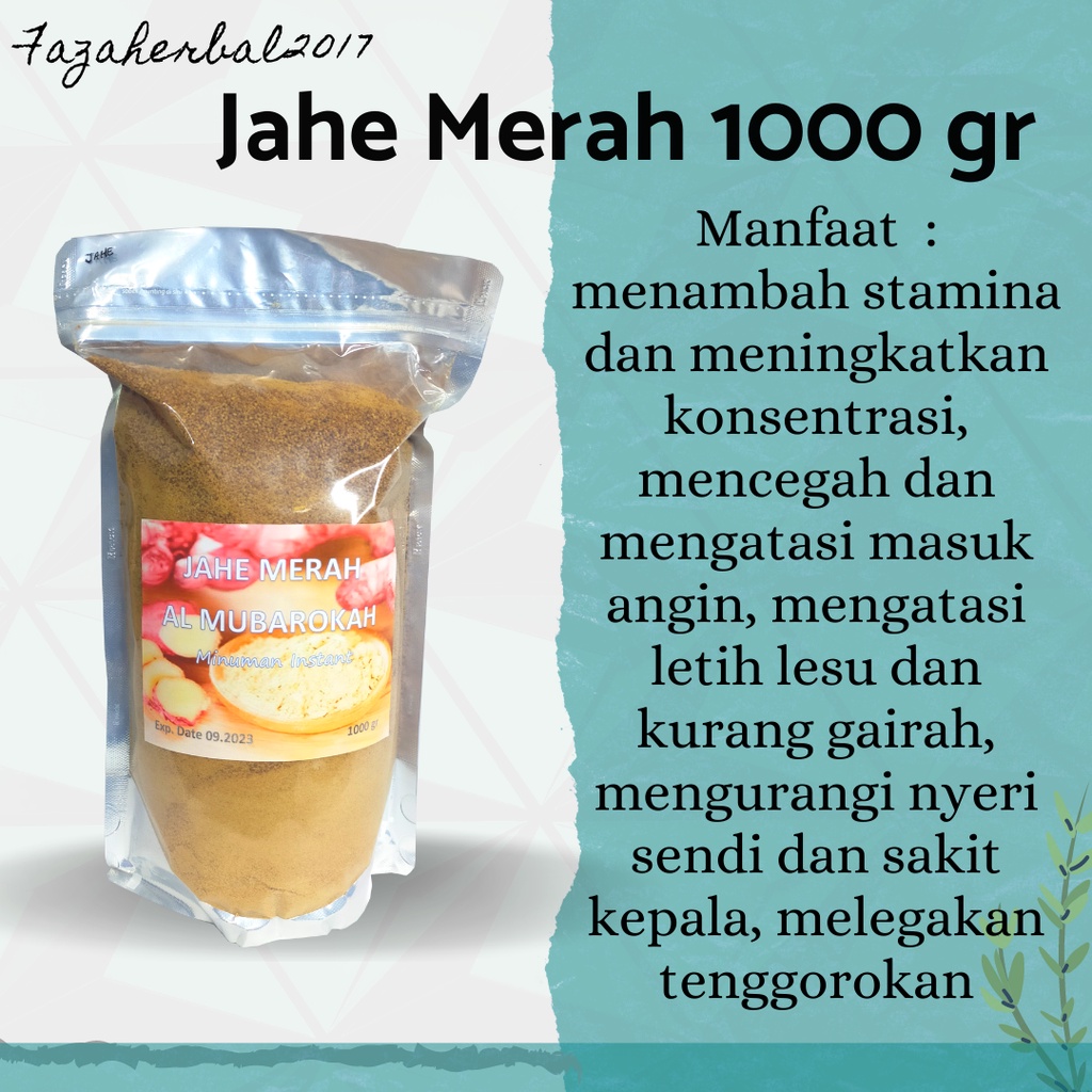 Jahe Merah 1000 gr Al Mubarokah