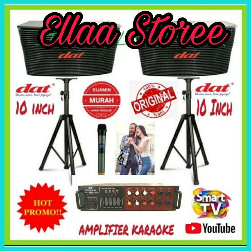 Karaoke Set Speaker DAT 10 IN Ampli 3R Equalizer Karaoke Di Smart Tv