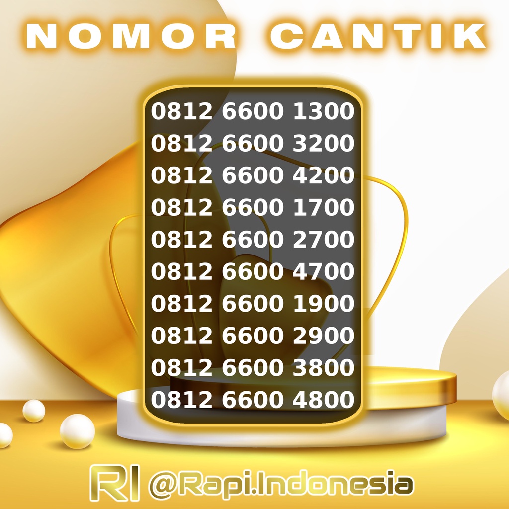 Perdana Nomor Cantik Telkomsel simPATI 0812 6600 Dobel Ribuan Ratusan 1300 3200 4200 1700 2700 4700 