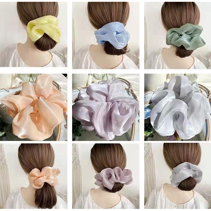 Scrunchie Rambut Korean Satin Untuk Wanita Aksesoris Rambut Import - Cepol Rambut