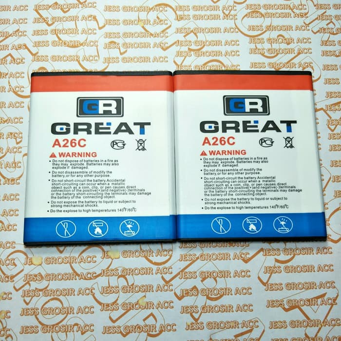 Baterai Battery Batre GREAT Double Power IC Protection EVERCOSS CROSS A26C