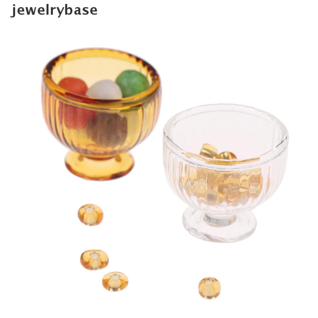 Base Mainan Miniatur Toples Permen / Jelly / Dessert Skala 1: 12 Untuk Aksesoris Rumah Boneka