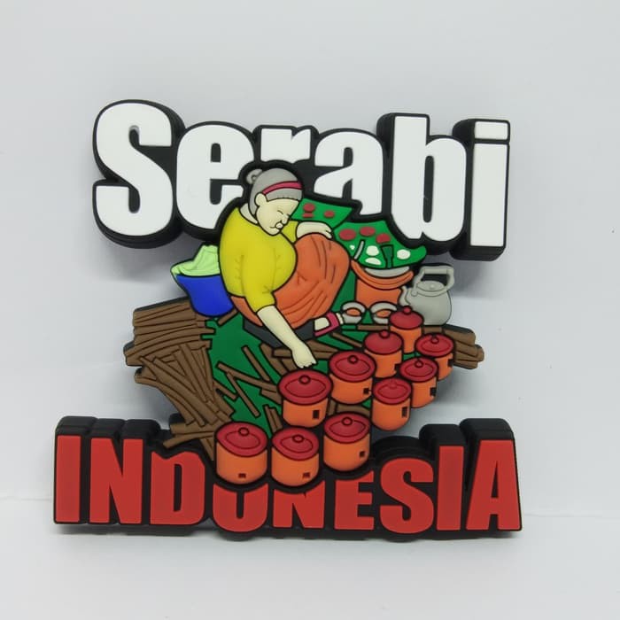 Souvenir magnet kulkas Serabi makanan khas oleh oleh negara Indonesia