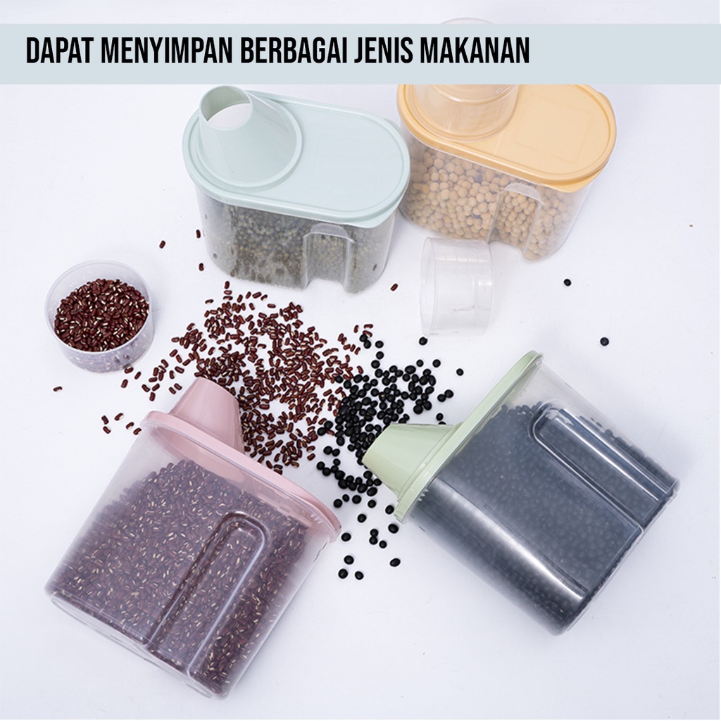 Storage jar/ Tempat Penyimpanan Cereal/ Beras Kontainer Makanan / Toples beras / Toples kurma/ Tempat toples kacang