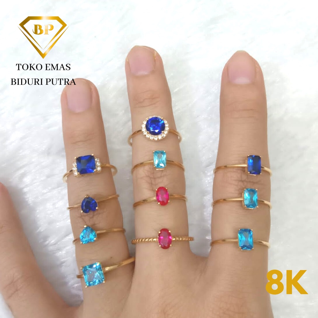 CINCIN VARIASI MATA PERHIASAN EMAS ASLI KADAR 8K/375 toko emas biduri putra