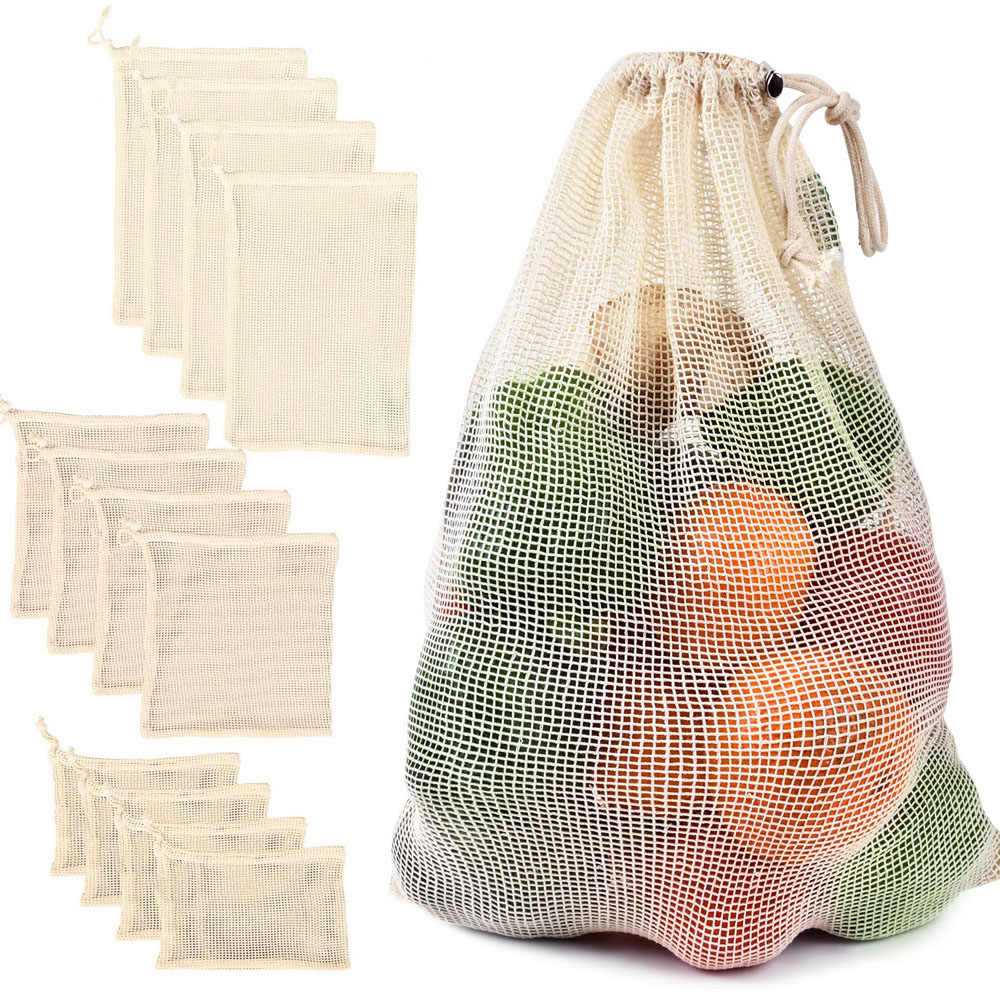 Tote Bag Belanja Tas Jaring Reusable Bag Ramah Lingkungan Kantong Belanja Lipat Besar Bahan Cotton