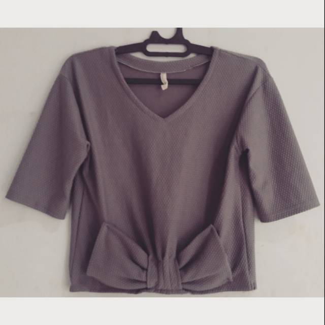 preloved atasan pita grey