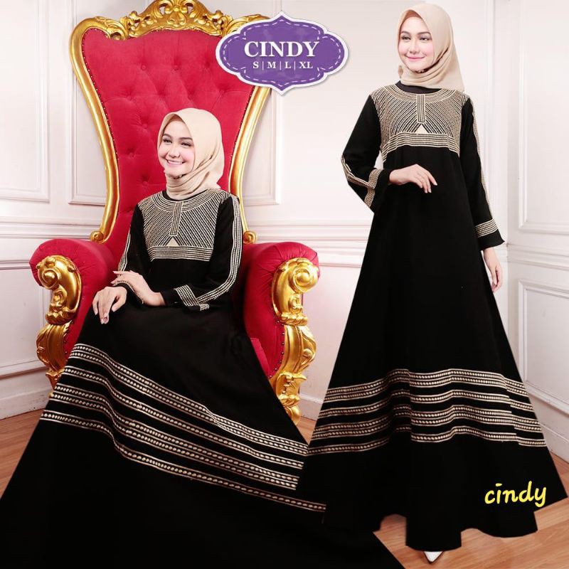 GAMIS ABAYA ARAB//GAMIS HITAM FULL BORDIR//GAMIS ABAYA ROSETTA