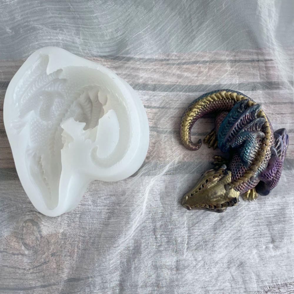 R-flower 3D Dragon Mold DIY Tembikar Tanah Liat Cetakan Silikon Cetakan Resin