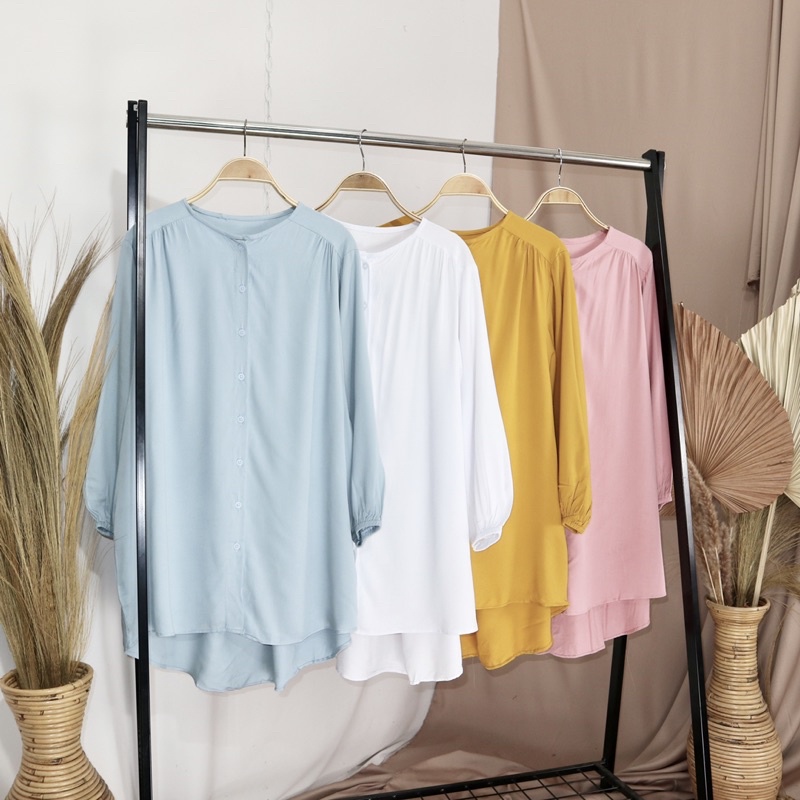 KARA.ID AMANDA Blouse Oversize - Blouse Kemeja Wanita - Atasan Wanita Rayon Twill Premium