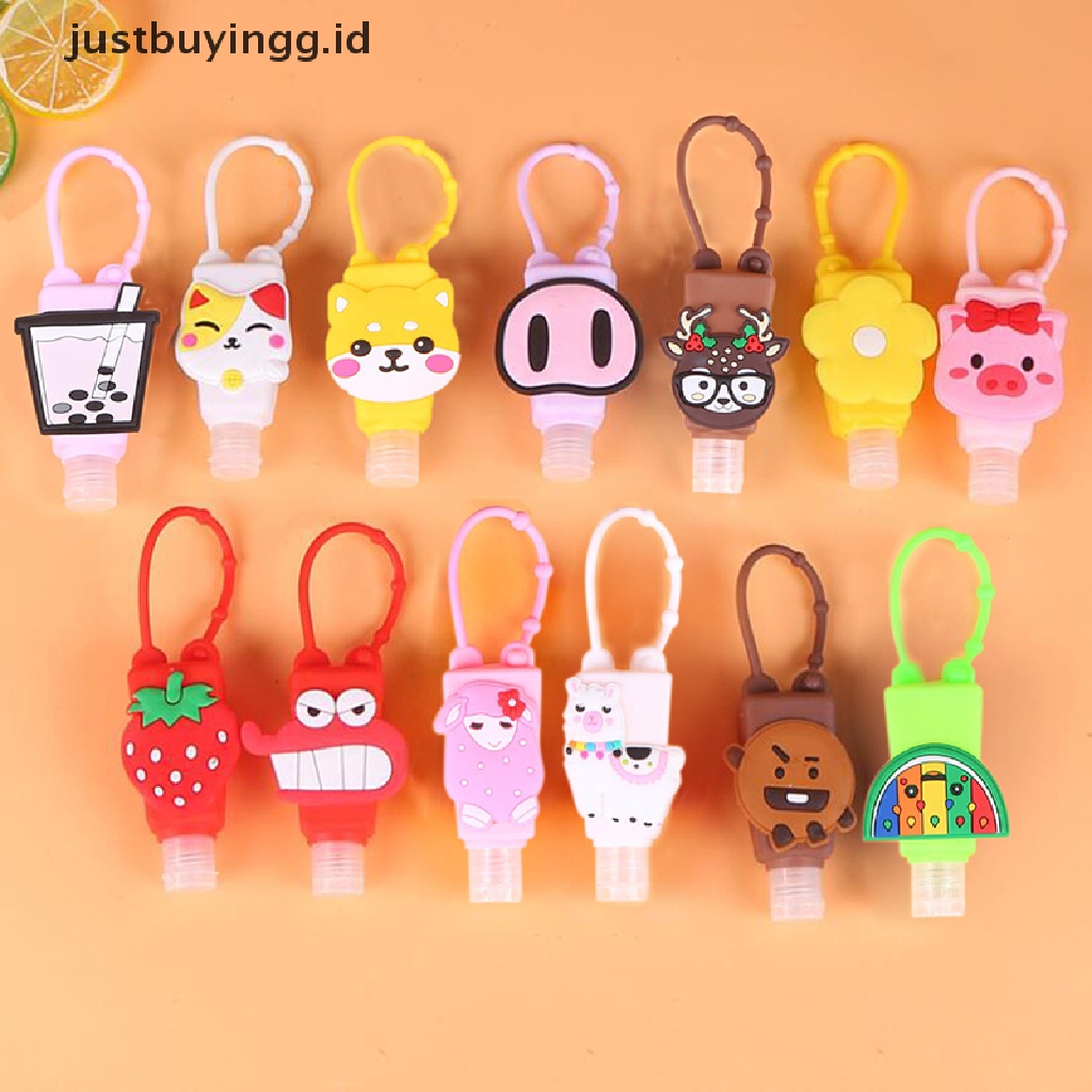 (Justbuyingg.Id) Botol Hand Sanitizer Motif Kartun Hewan / Buah Bahan Silikon