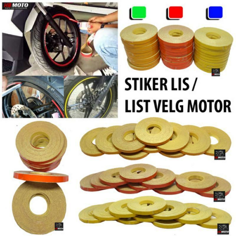 Lis velg motor mobil otomotif Lis pelk reflektif Lis pelk shockbreaker Lis sok beker