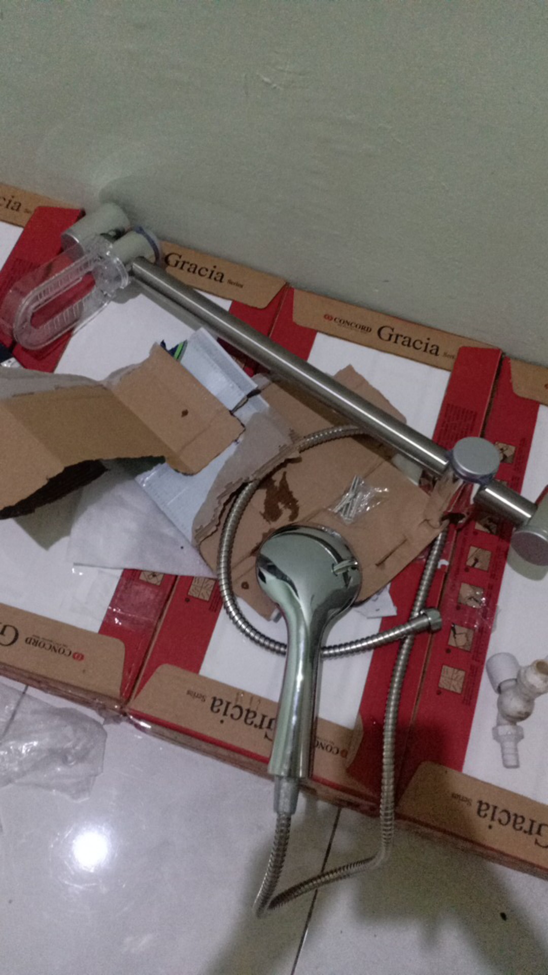 Promo Shower Tiang Set 60 Cm Handshower Set 5 Fungsi Plus Tempat Sabun Termurah