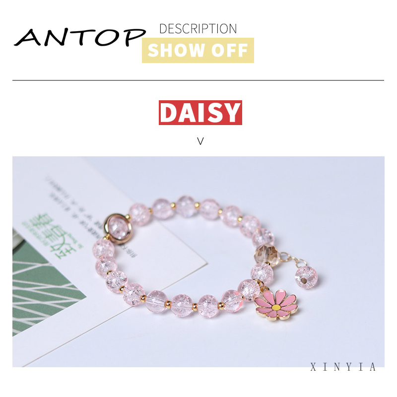 Gelang Daisy Rumbai Bunga Kristal Korea Wanita Gadis Gelang Perhiasan Aksesoris ANTOP