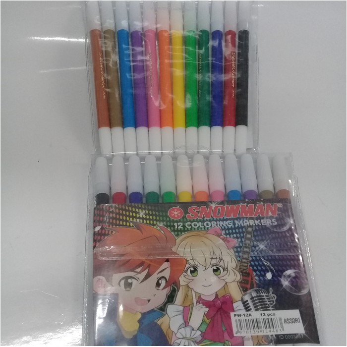 

MURAH SPIDOL SNOWMAN 12 WARNA / SPIDOL KECIL / SNOWMAN PW 12A