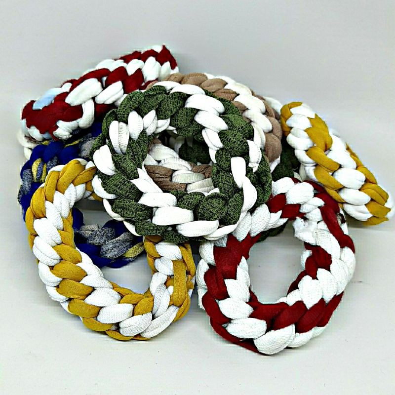 IKAT RAMBUT isi 12pcs KUNCIR RAMBUT MOTIF TAMBANG KUNCIRAN DIAMETER 8CM-2