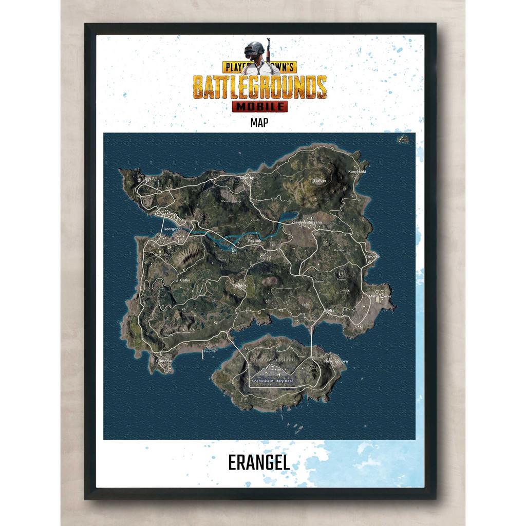 PAKET 4 MAP Erangel Miramar Sanhok Vikendi Karakin Map Peta PUBG Mobile PUBGM HD Ukuran A3 Shopee Indonesia