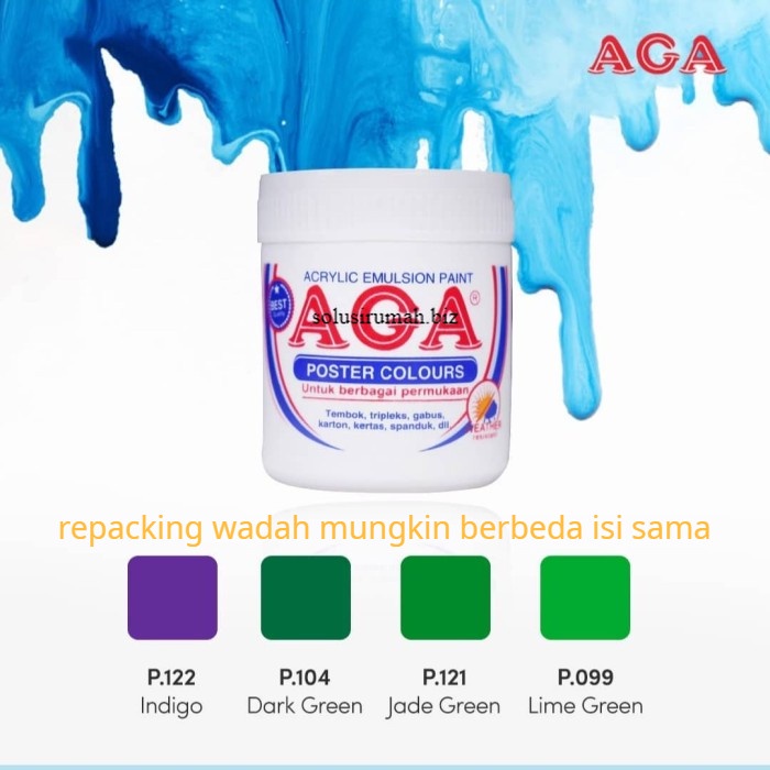 Cat Aga Poster 100g repacking Acrylic / Akrilik / Water Based per100g termasuk botol