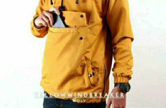 Jaket Cagoule Kuning Windbreaker