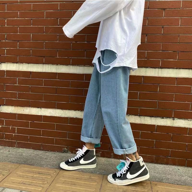 Celana jeans Pria korean style celana jeans robek pria loose pants celana standar pria celana longgar pria