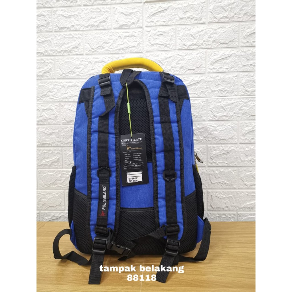 TAS RANSEL Tas SEKOLAH ANAK POLO MILANO - 88118 TERBARU Tas IMPORT BACKPACK MULTIFUNGSI