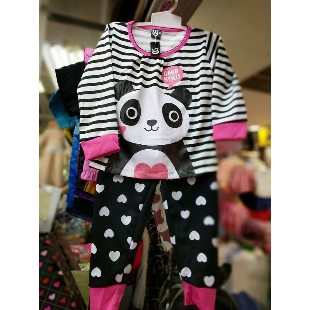 SETELAN ANAK PEREMPUAN V3 PANDA BAJU ANAK PEREMPUAN V3 / Stelan Anak