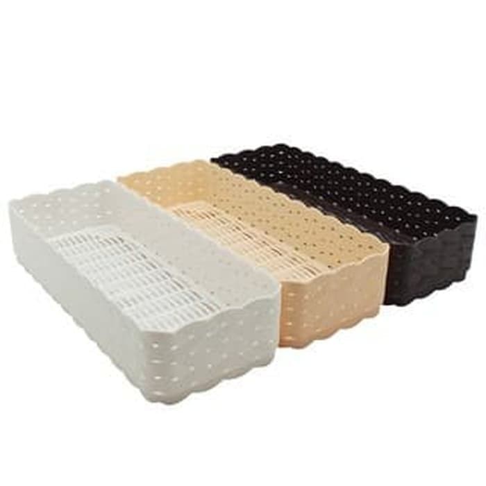 Claris Keranjang Anyaman Wadah Nampan Tray Rota Travessa Long Panjang Plastik Model Rotan 0563