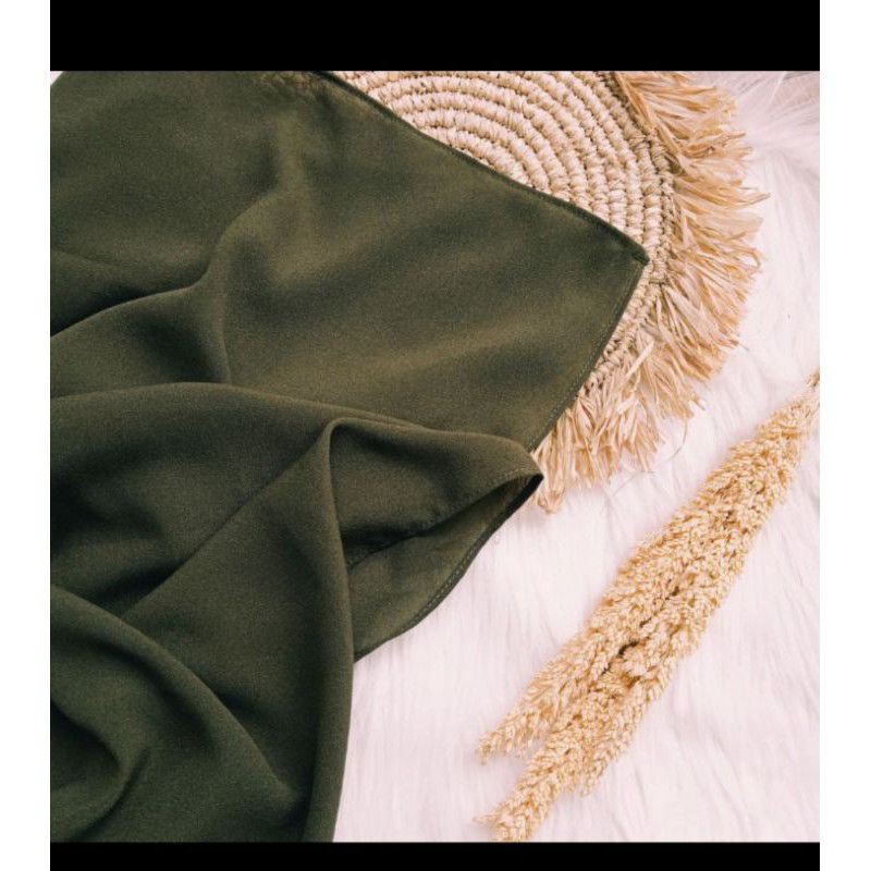 Pasmina Diamond Ceruty 180x75 Pashmina Panjang sabyan Basic Non Instan hijab Terlaris-Pashmina Army