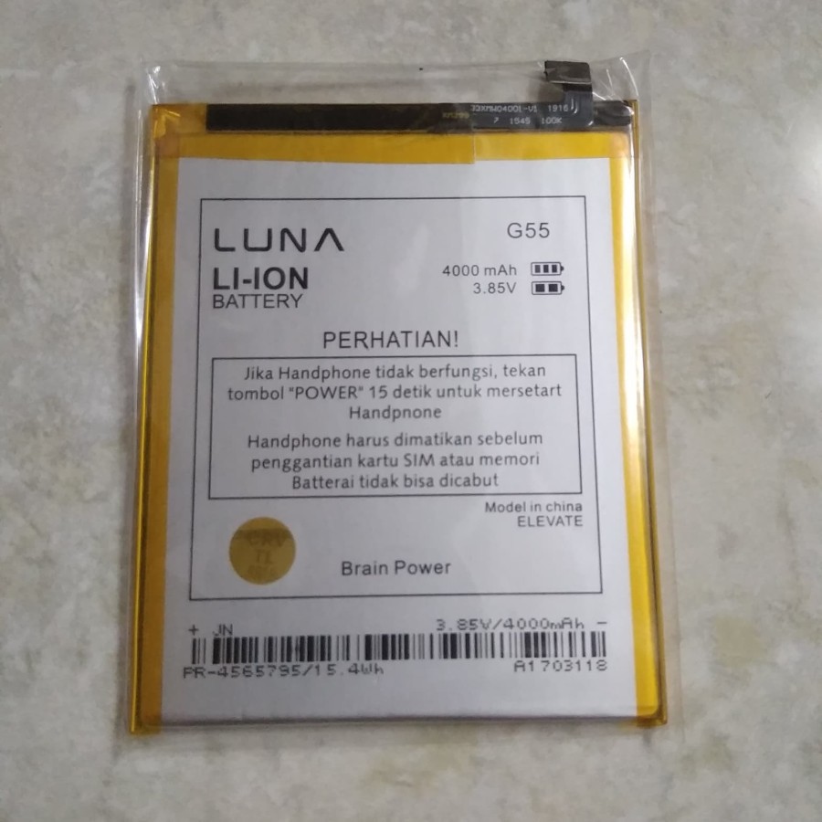 baterai Battery Batre Original LUNA G55 ELEVATE , Meizu M3 Note BT61