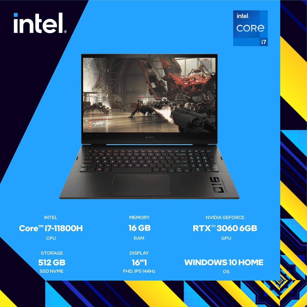 HP OMEN 16-B0064TX i7-11800H 16GB 512GB RTX3060 16.1" OHS W10