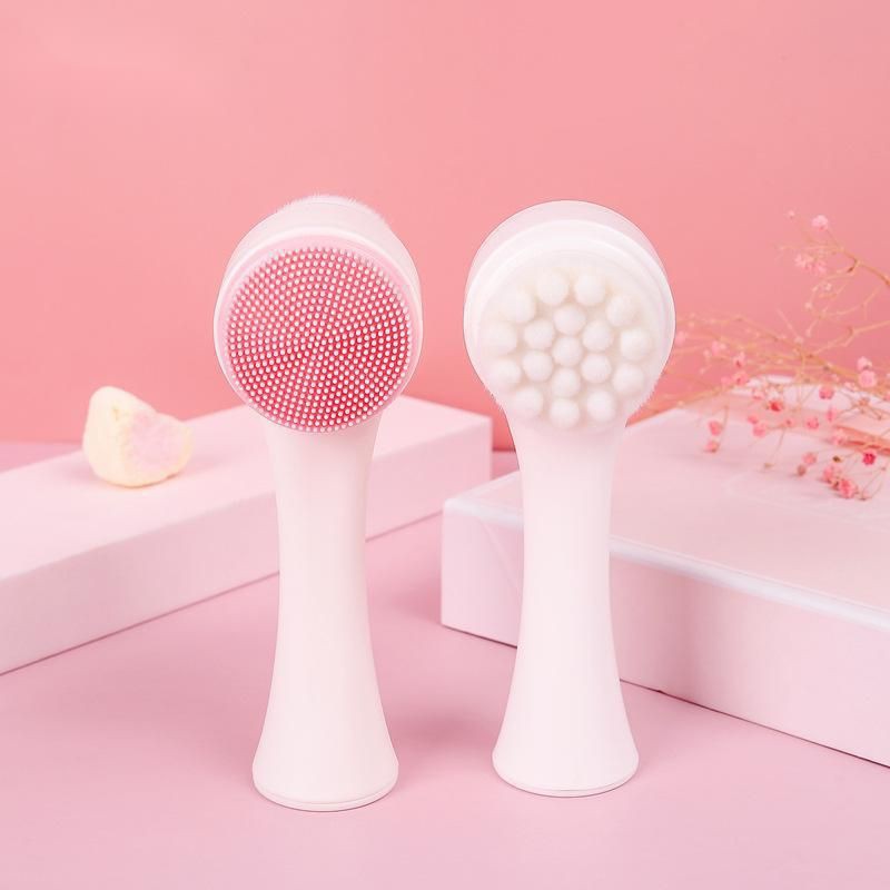 ZILLO Sikat Pembersih Wajah Facial Brush 2 Sisi Alat Pencuci Muka Dengan Bulu Lembut Nyaman Dipakai